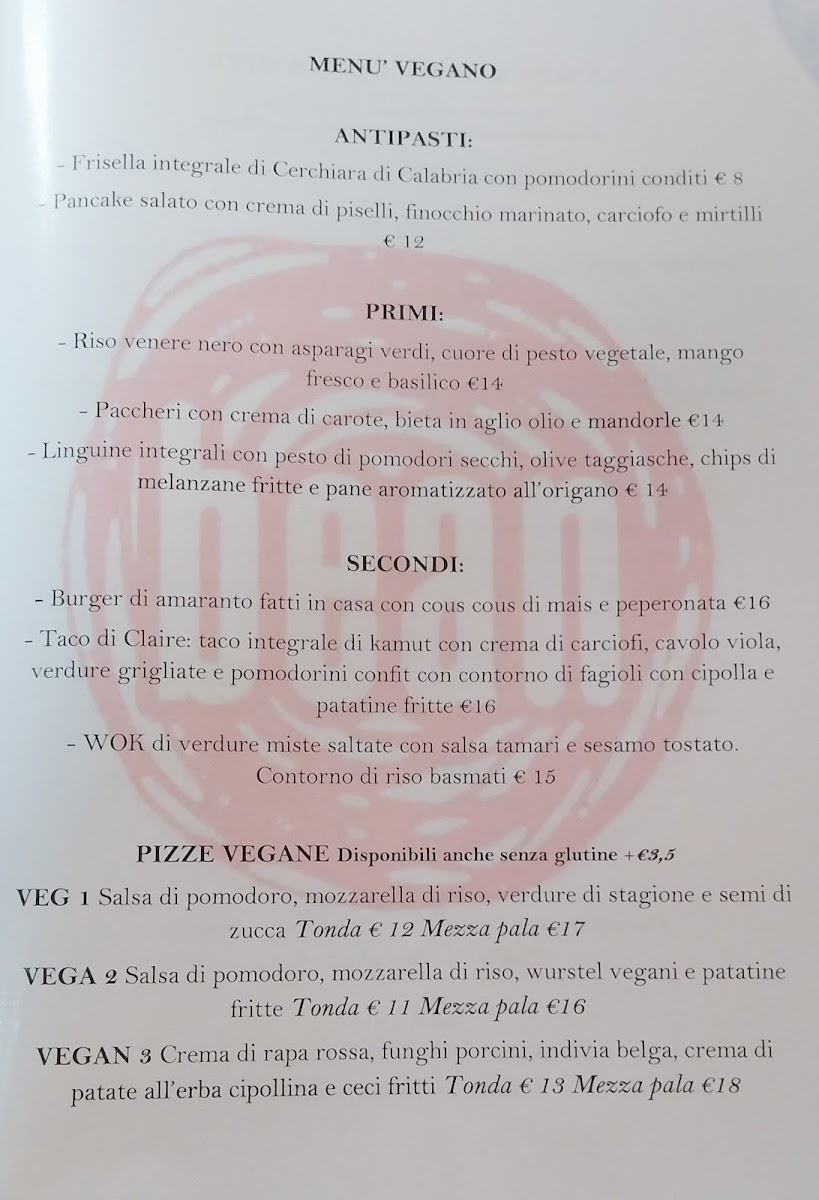 Ristorante Bean Photo Menu 2