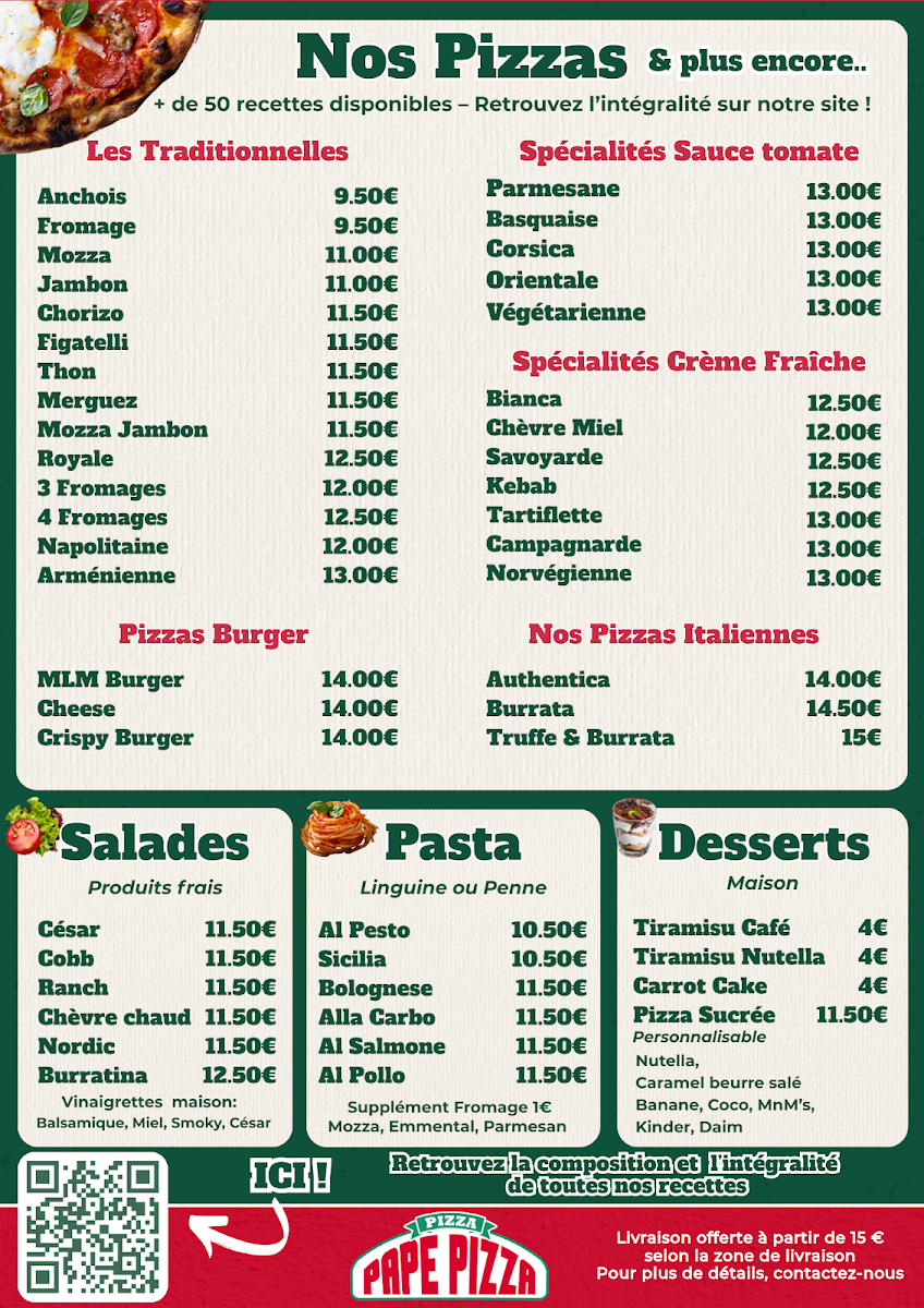 Papé Pizza Photo Menu 1