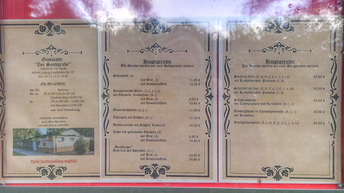 Gaststätte Zur Sandgrube Inh. Ute Rothe Photo Menu 1