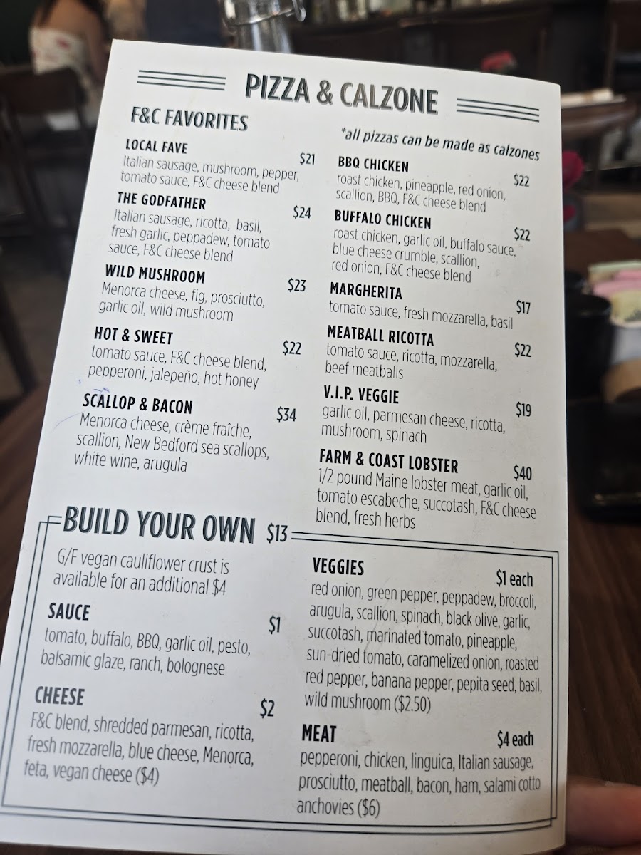 Farm & Coast Restaurant Photo Menu 1