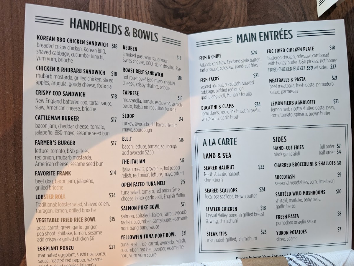 Farm & Coast Restaurant Photo Menu 8