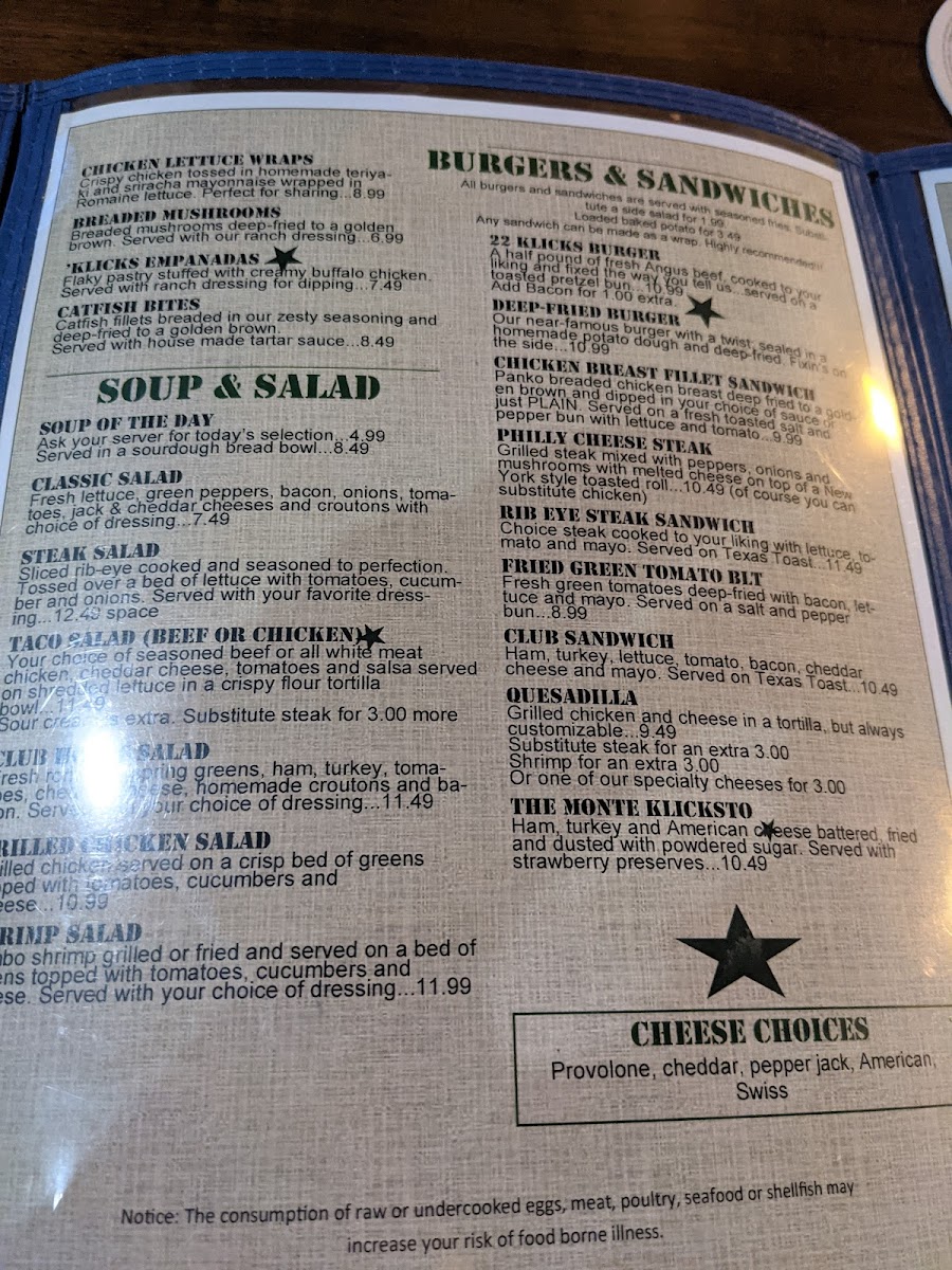 22 Klicks Bar and Grill Photo Menu 4