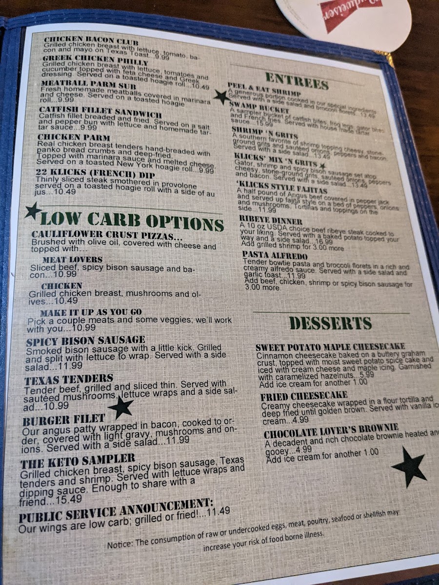 22 Klicks Bar and Grill Photo Menu 5