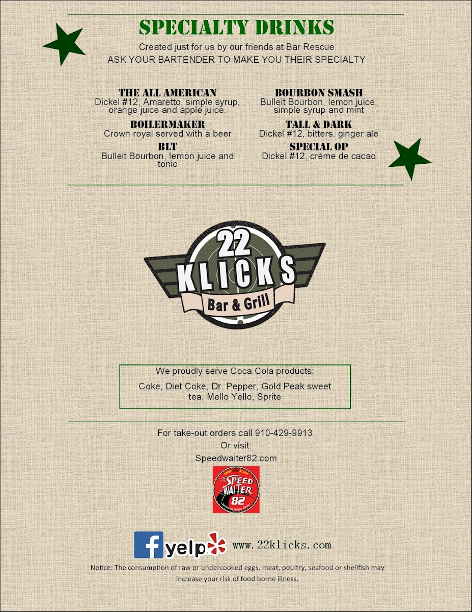 22 Klicks Bar and Grill Photo Menu 6