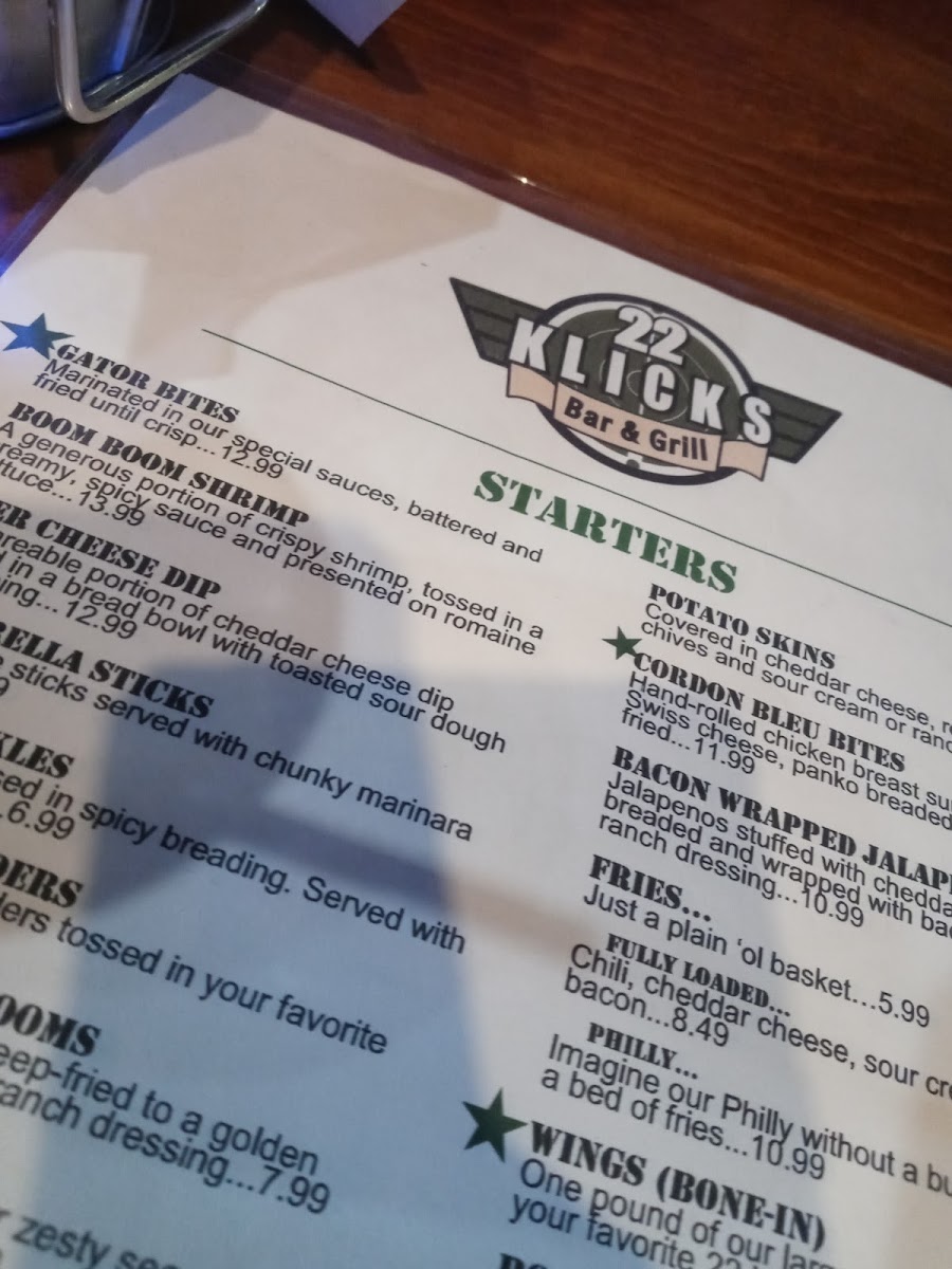 22 Klicks Bar and Grill Photo Menu 7