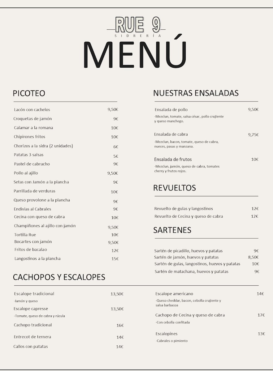 Sidrería Restaurante Rúe 9 Photo Menu 1