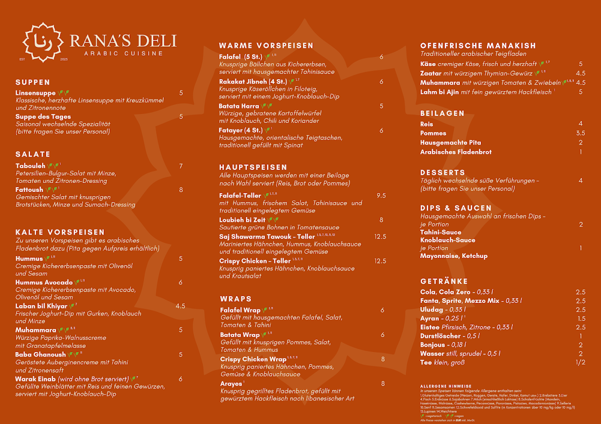 Rana's Deli x Burger Delights Photo Menu 1