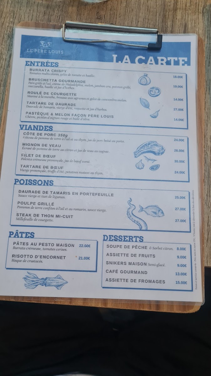 Le Père Louis Photo Menu 1