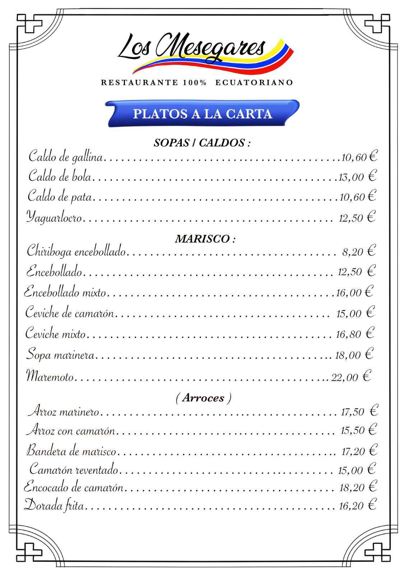 Restaurante Los Mesegares Photo Menu 6