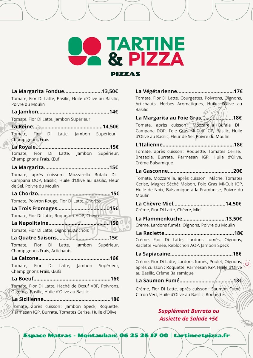 TARTINE&PIZZA (La T’art’in) Photo Menu 1