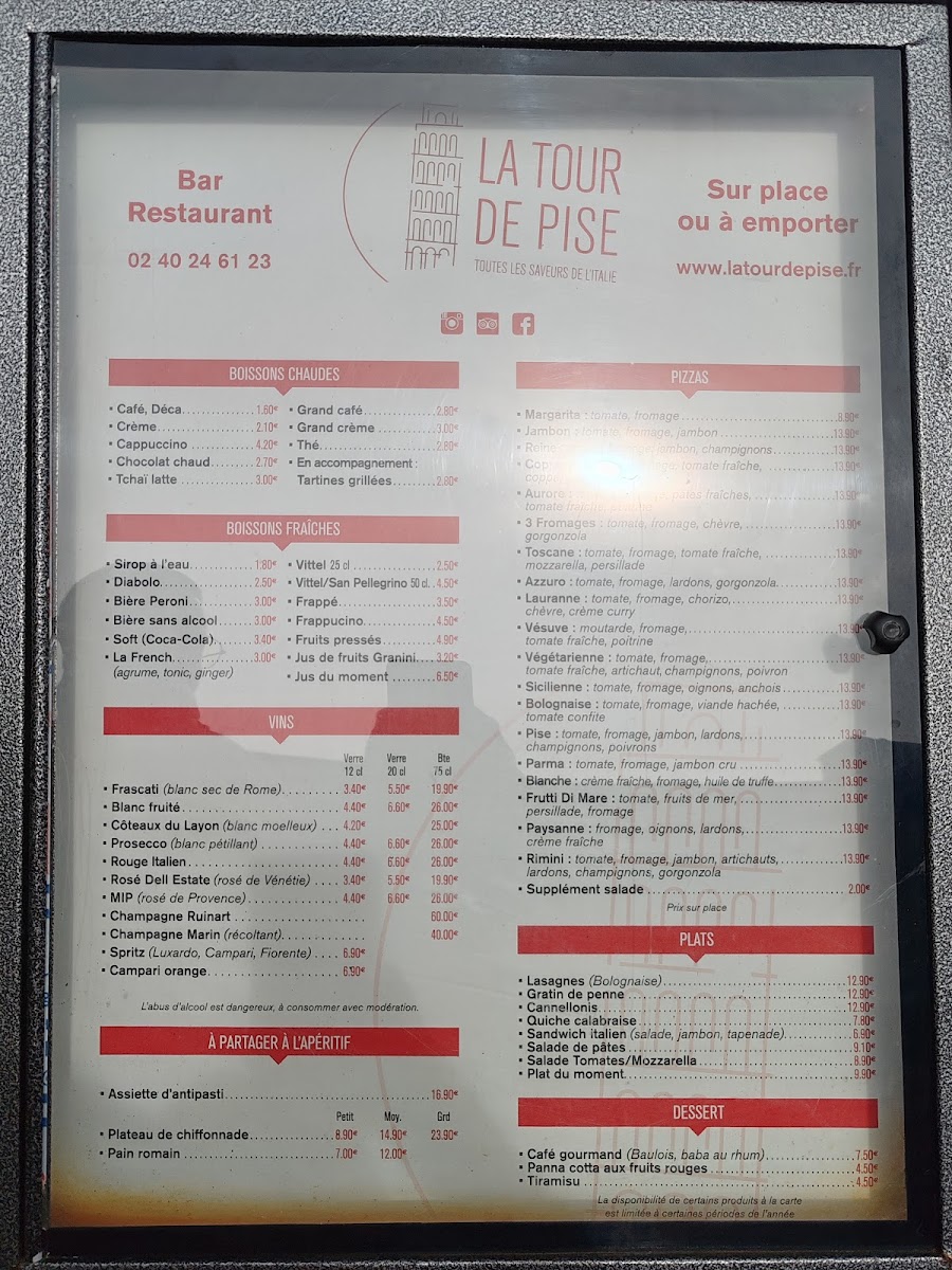 La Tour de Pise Marché Photo Menu 2