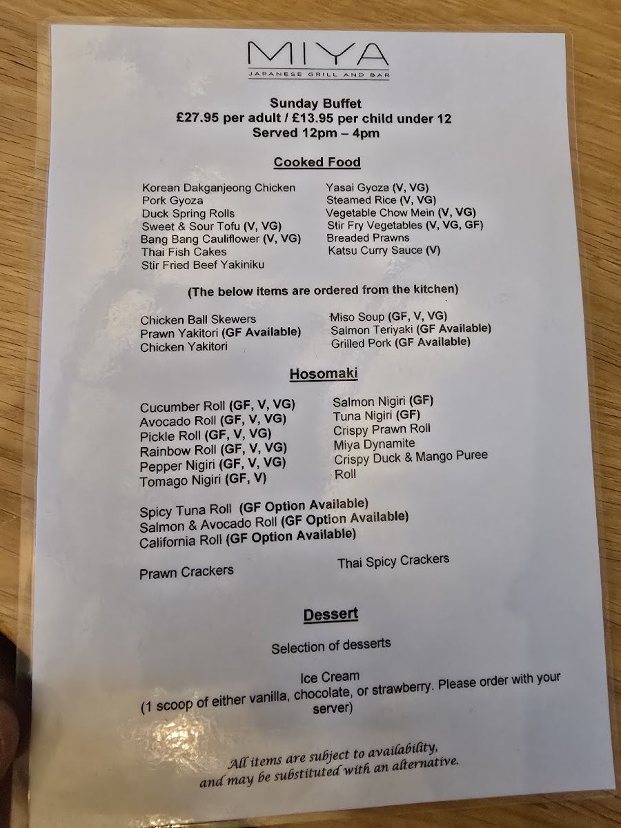Miya Japanese Grill and Bar Photo Menu 1