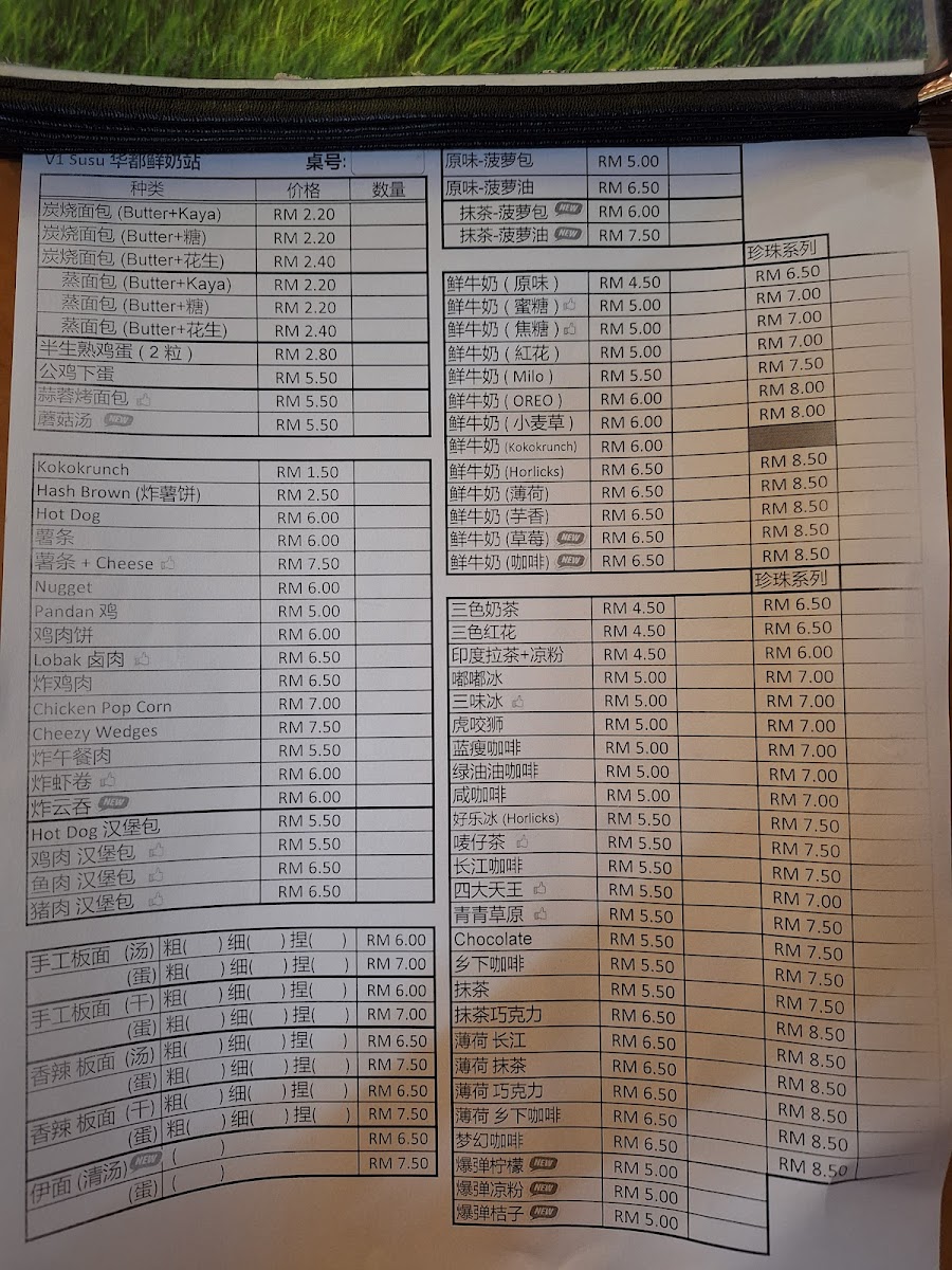 V1 Susu Photo Menu 2