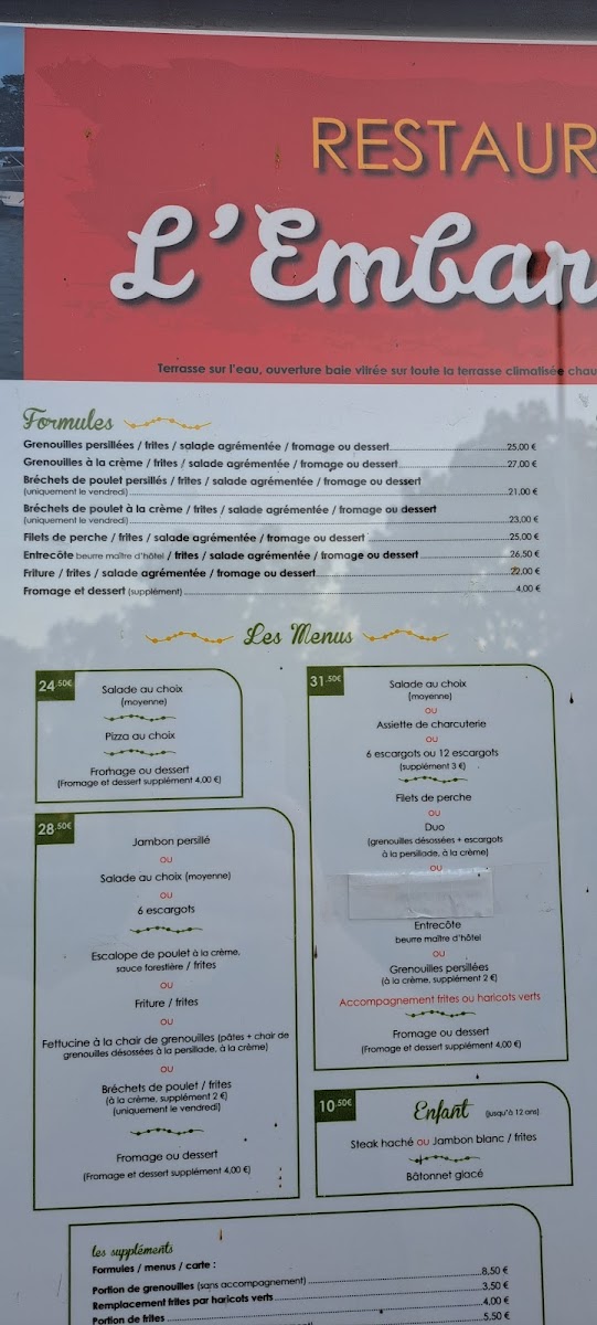 Restaurant L'Embarcadère Photo Menu 1