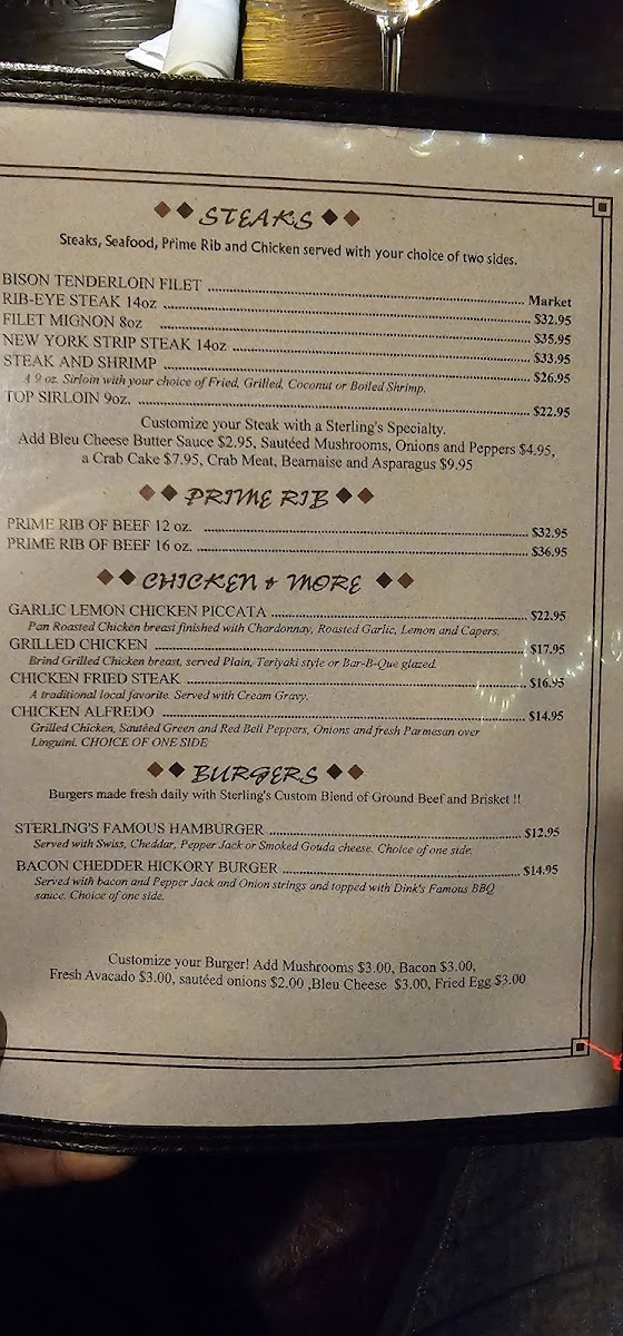 Sterlings Grille Photo Menu 3