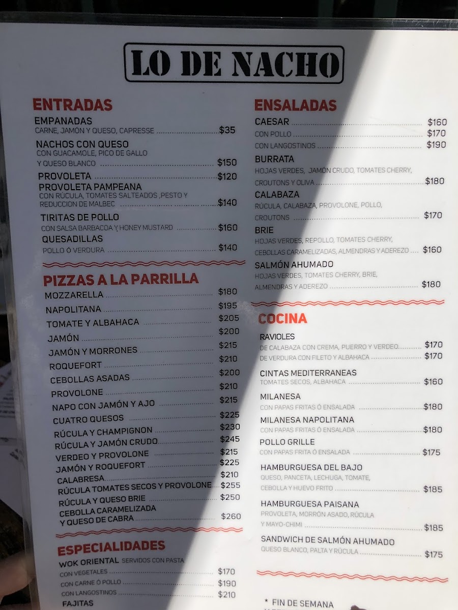 Lo de Nacho Pizzas Photo Menu 9