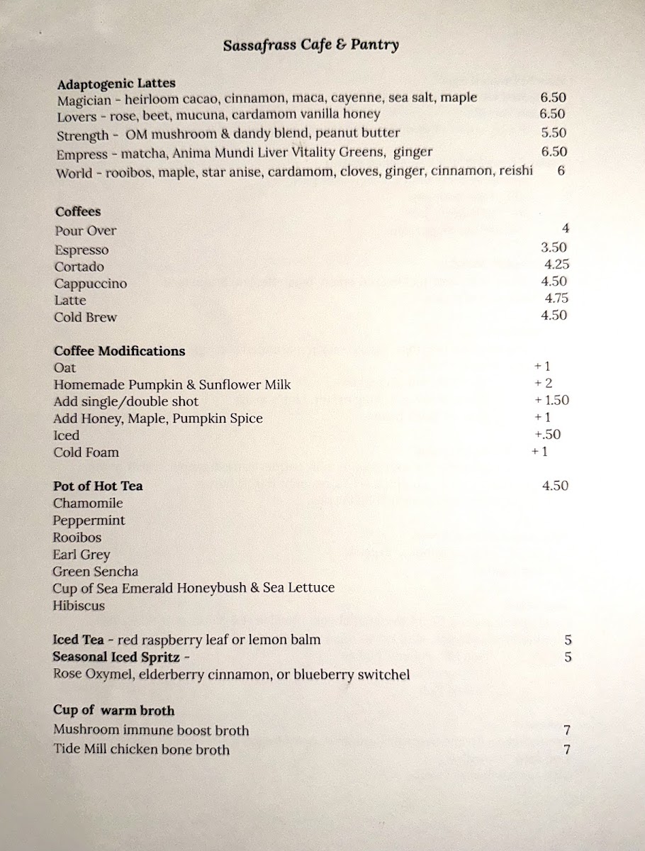Sassafrass Cafe Photo Menu 4