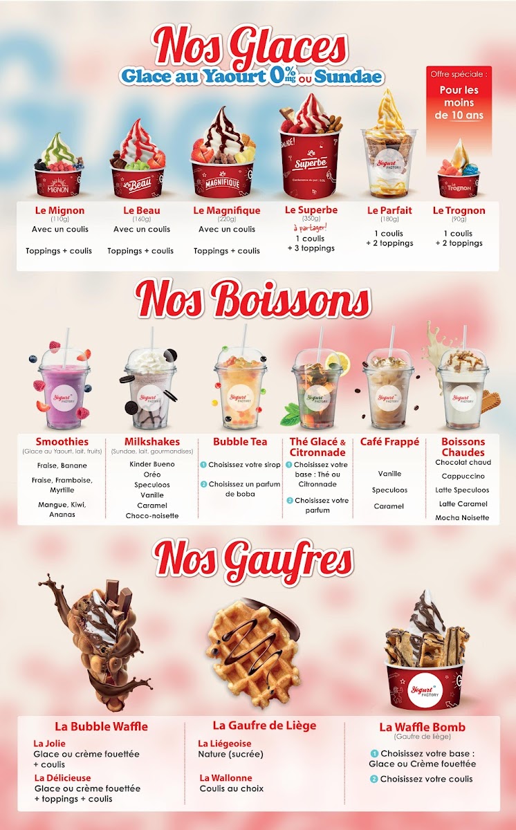 Yogurt Factory Belle Epine Photo Menu 1