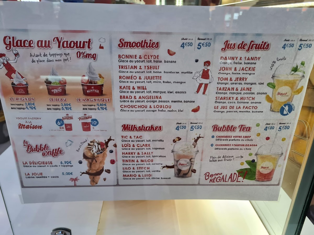 Yogurt Factory Belle Epine Photo Menu 3