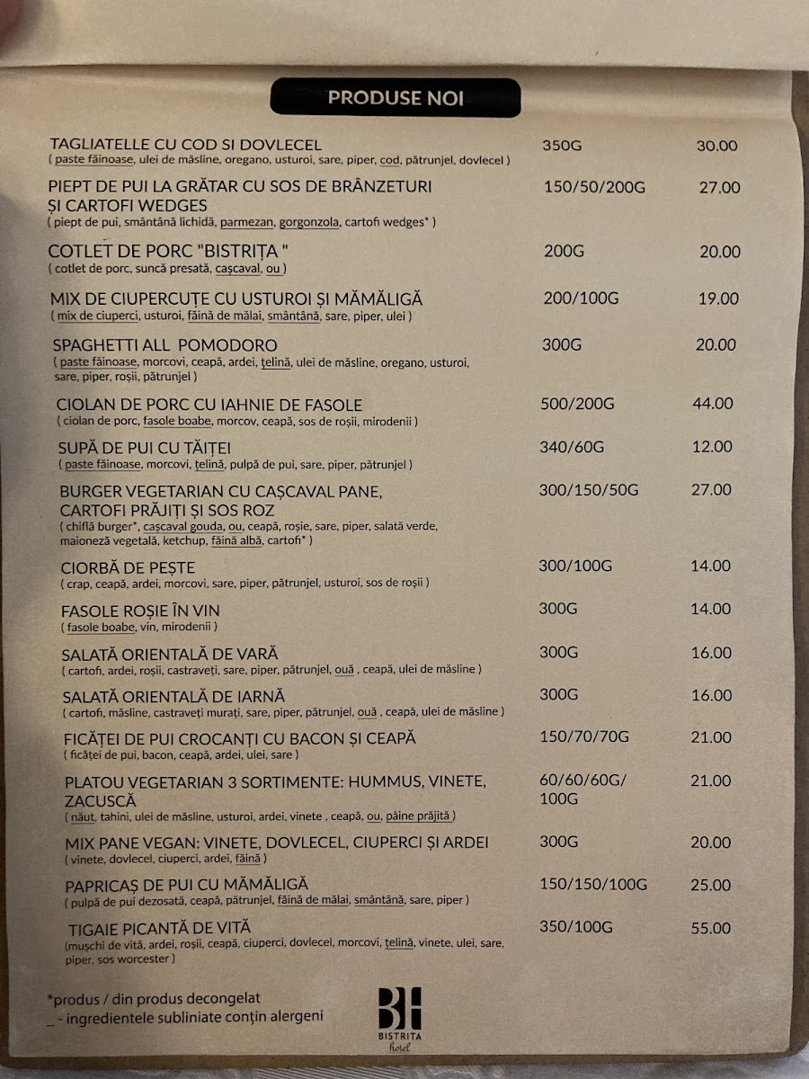 Restaurant Bistrita Photo Menu 1