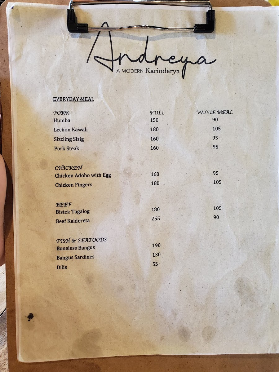 Andreya a modern karinderya Photo Menu 9