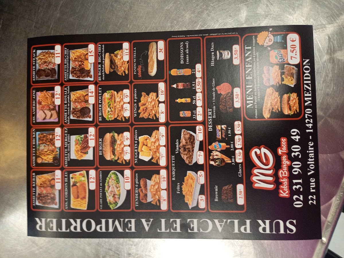 MG kebab Burger Tacos Photo Menu 1
