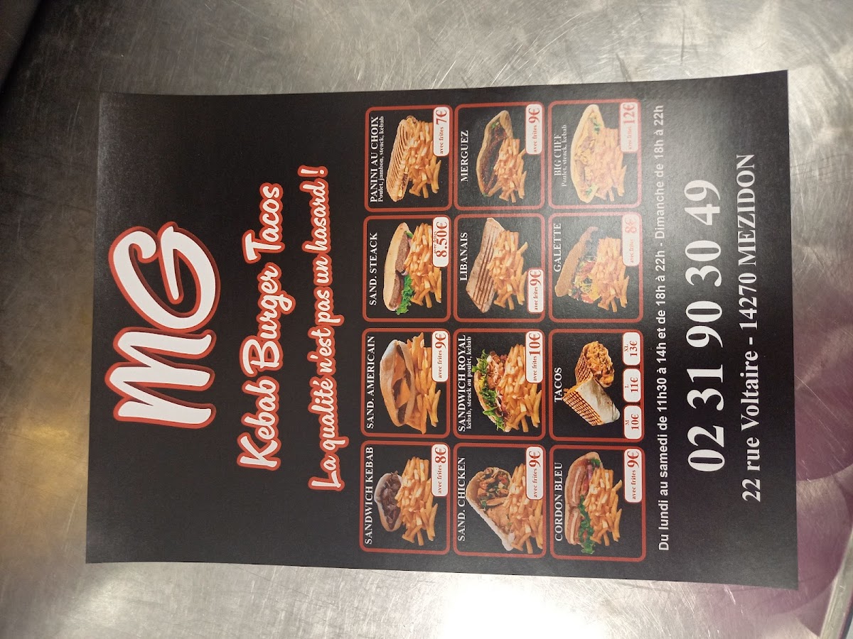 MG kebab Burger Tacos Photo Menu 2