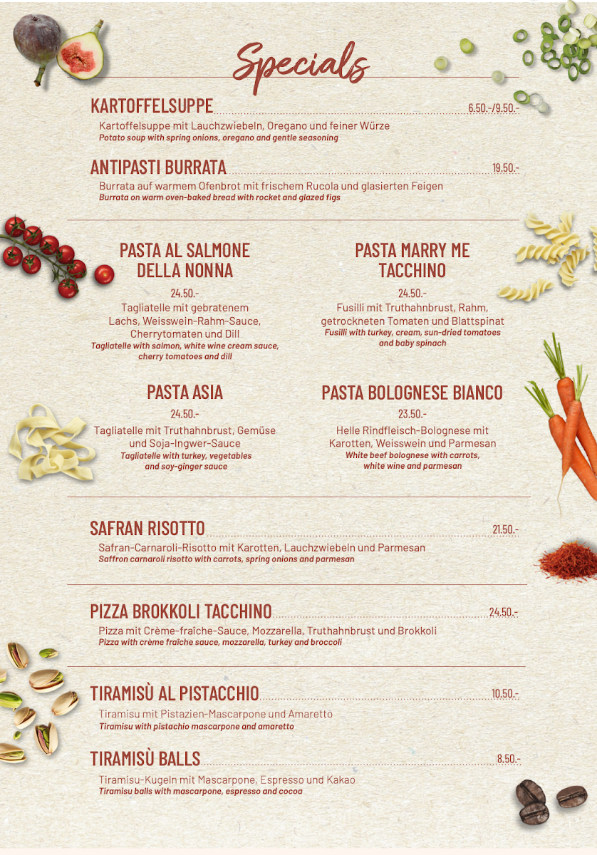 Vapiano Bellevue Photo Menu 1
