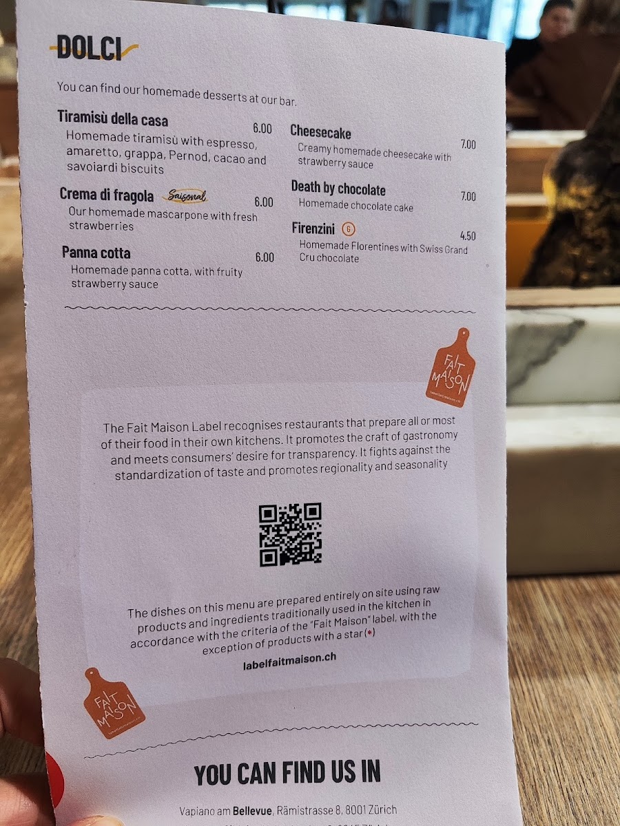 Vapiano Bellevue Photo Menu 3
