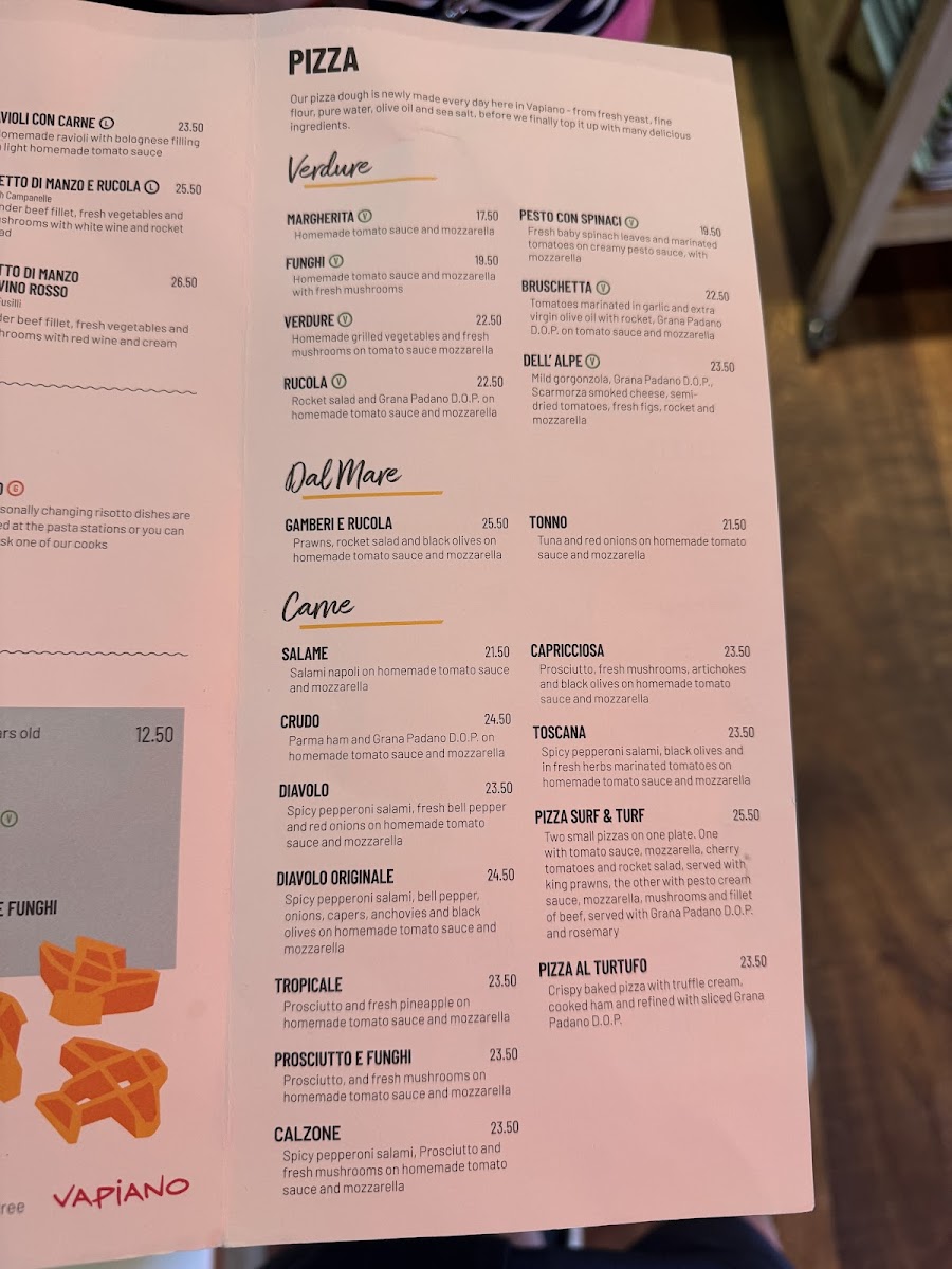 Vapiano Bellevue Photo Menu 4
