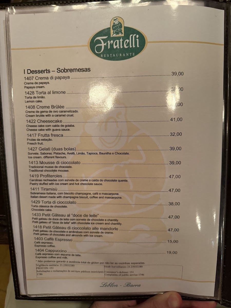 Fratelli Photo Menu 9