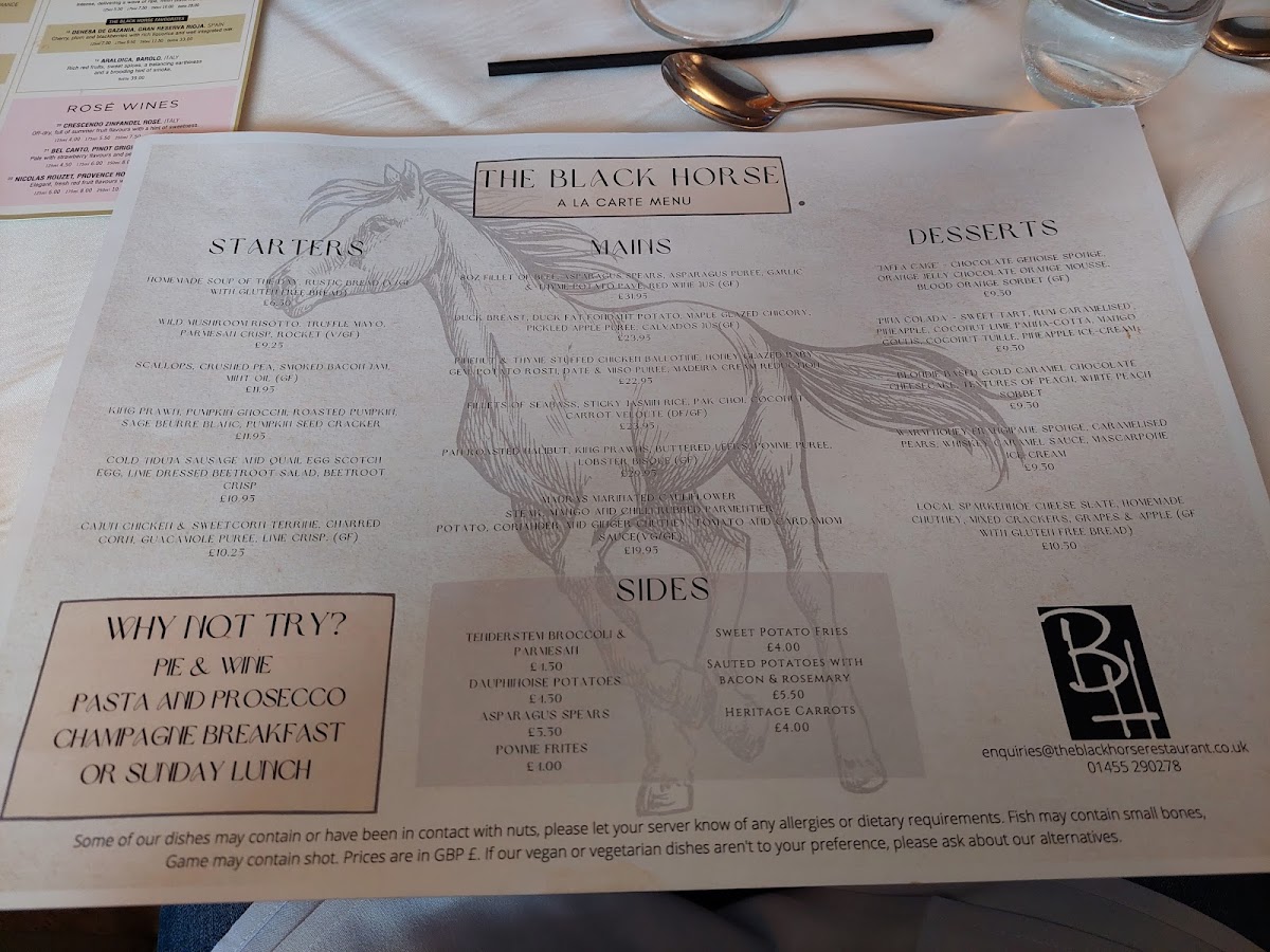 The Black Horse Restaurant Photo Menu 4