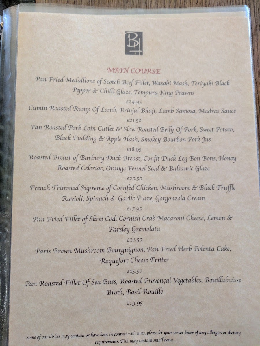 The Black Horse Restaurant Photo Menu 5