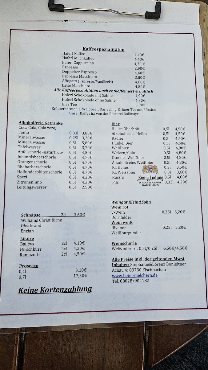 Hofcafe Beim Melchern Photo Menu 1
