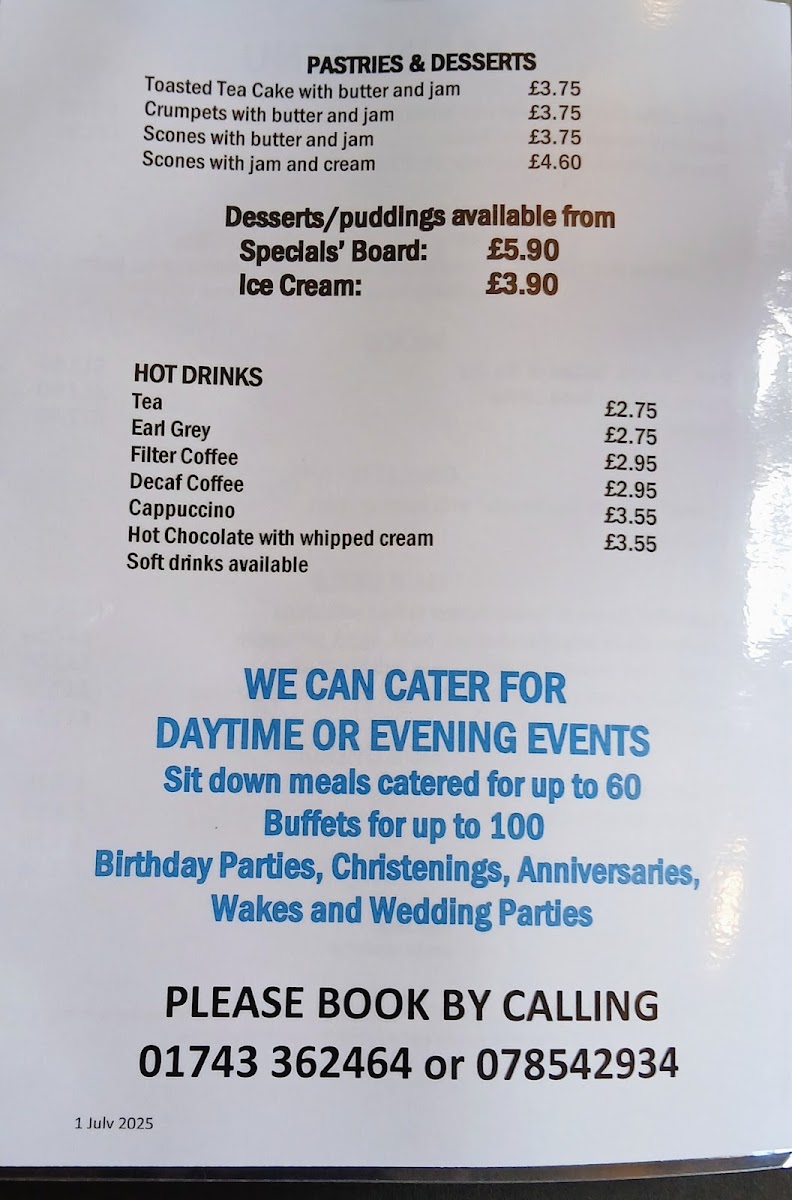 Churchill's Cafe and Restaurant Photo Menu 2