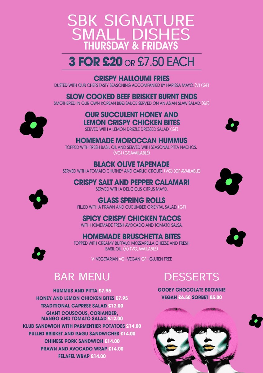 Southsea Brunch Klub Photo Menu 2