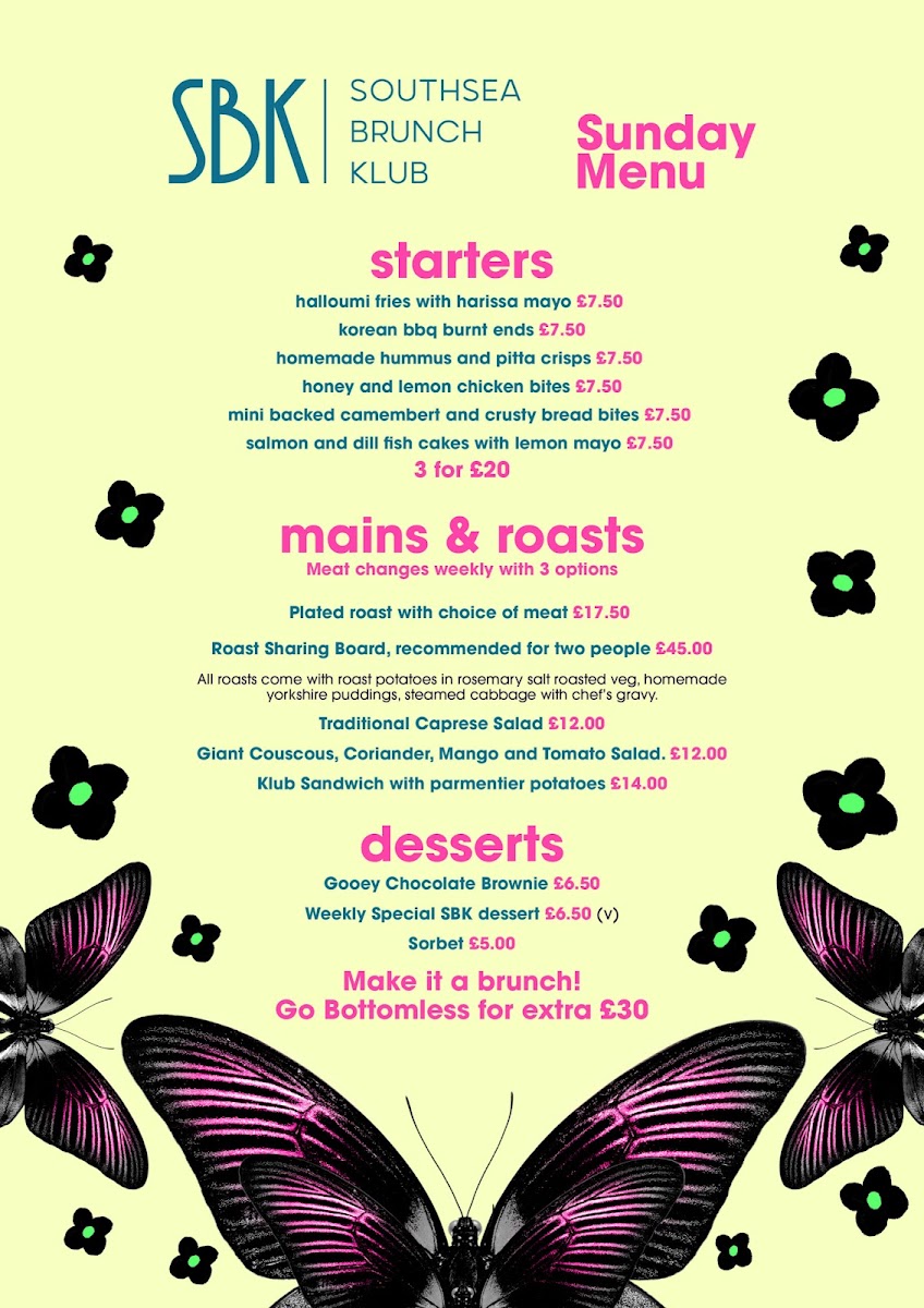 Southsea Brunch Klub Photo Menu 3