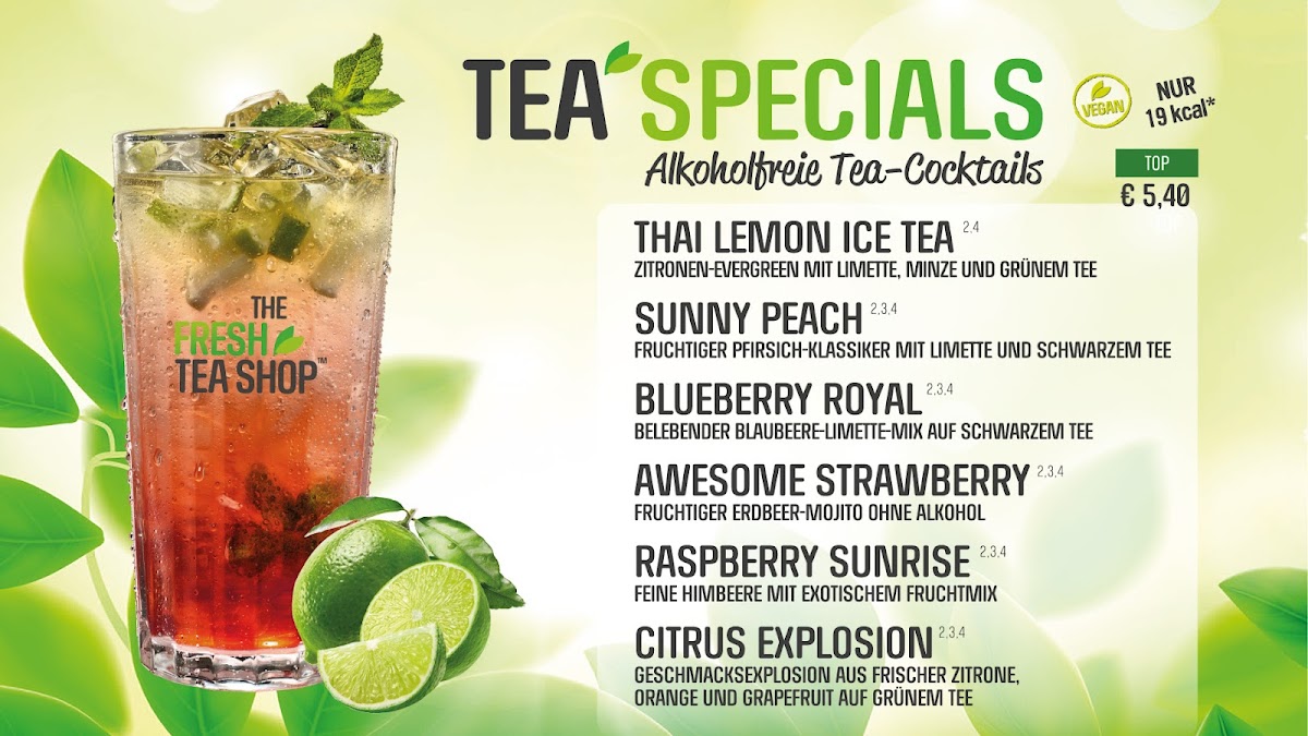 The Fresh Tea Shop Photo Menu 1
