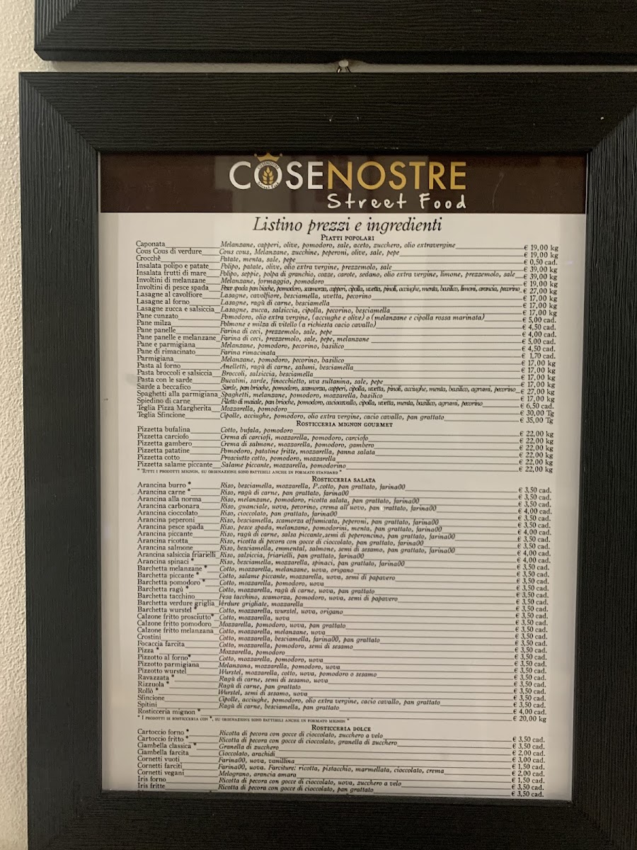 Cose Nostre Photo Menu 2