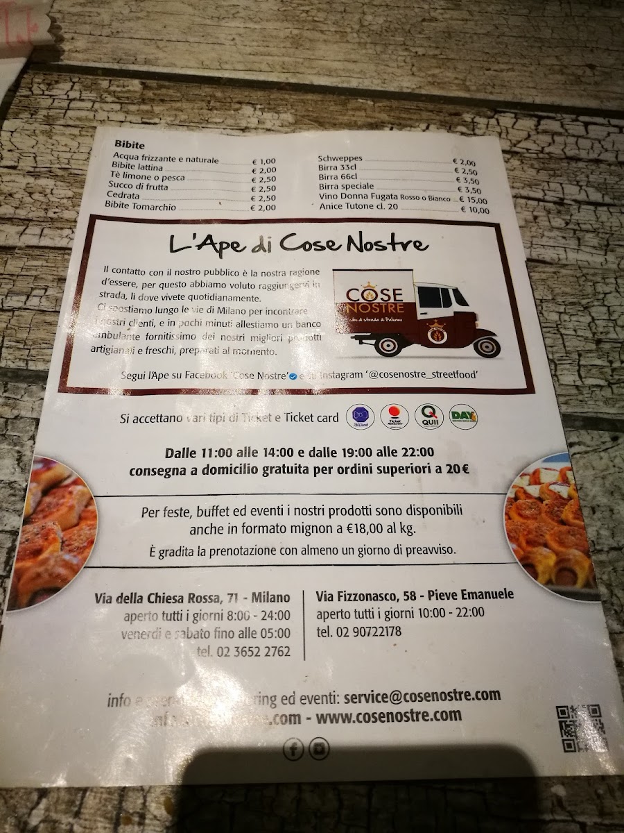 Cose Nostre Photo Menu 4