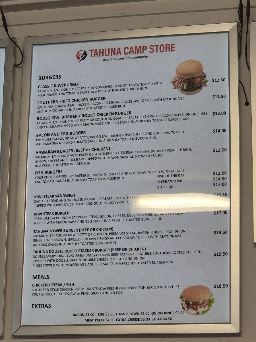 Tahuna Camp Store Photo Menu 3