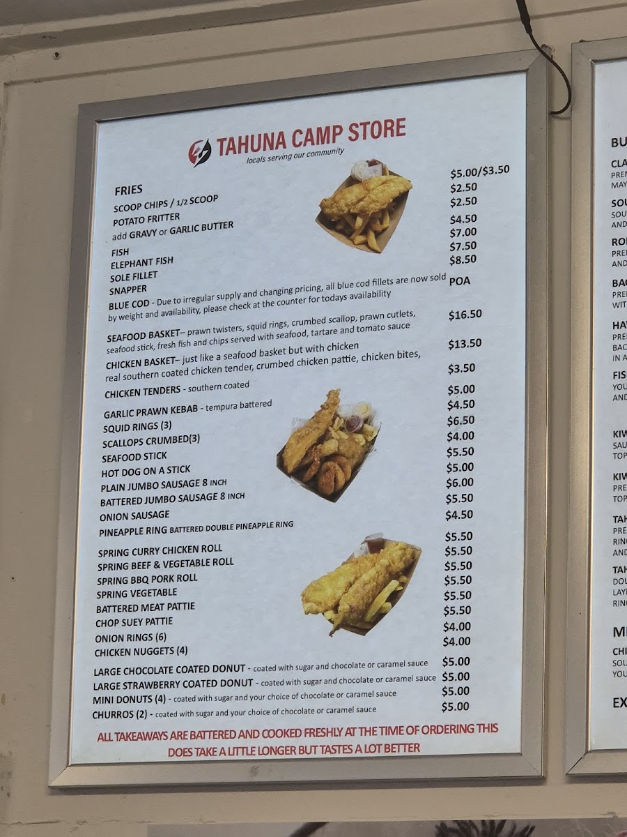 Tahuna Camp Store Photo Menu 6