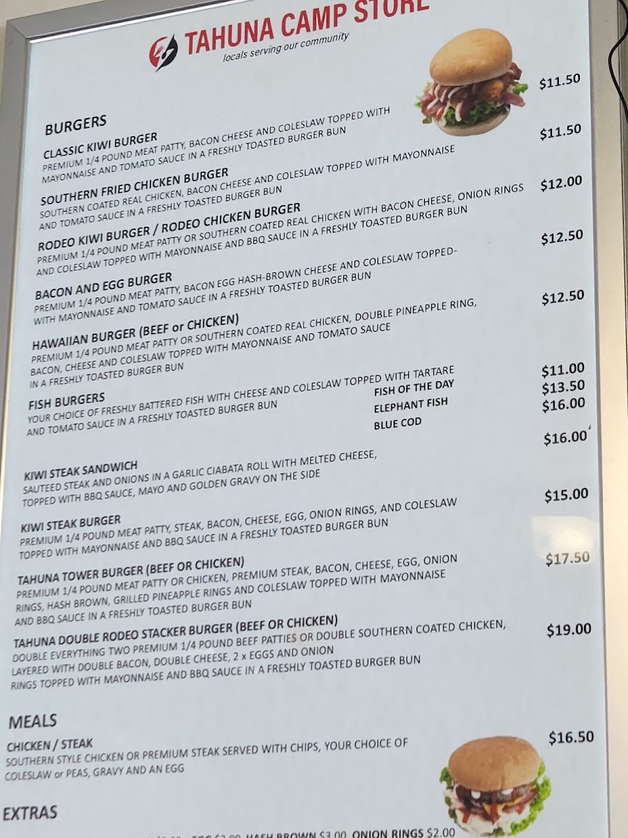 Tahuna Camp Store Photo Menu 9