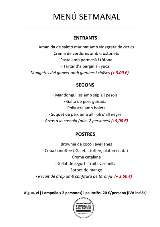 L'Horta de Can Patxei Photo Menu 1