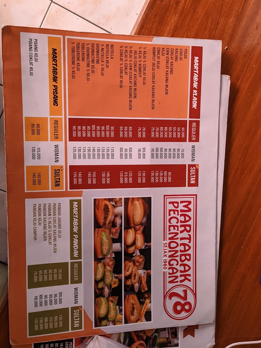 Martabak Pecenongan78 Kediri Photo Menu 1