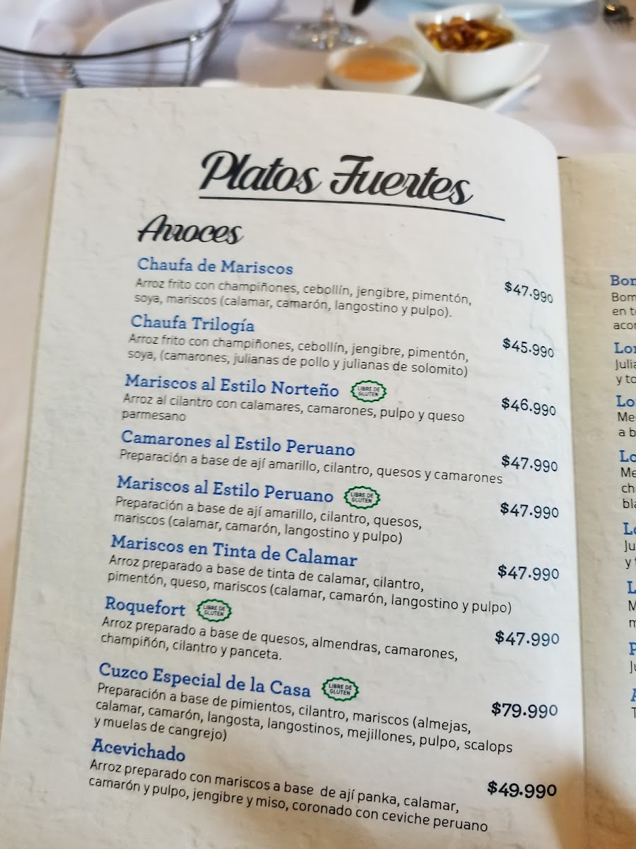 Restaurante Cuzco Cocina Peruana Photo Menu 3
