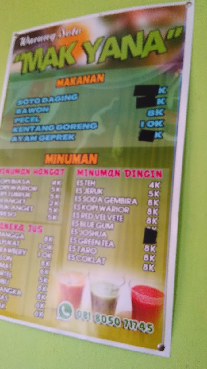 Warung Soto Mak Yana Photo Menu 6