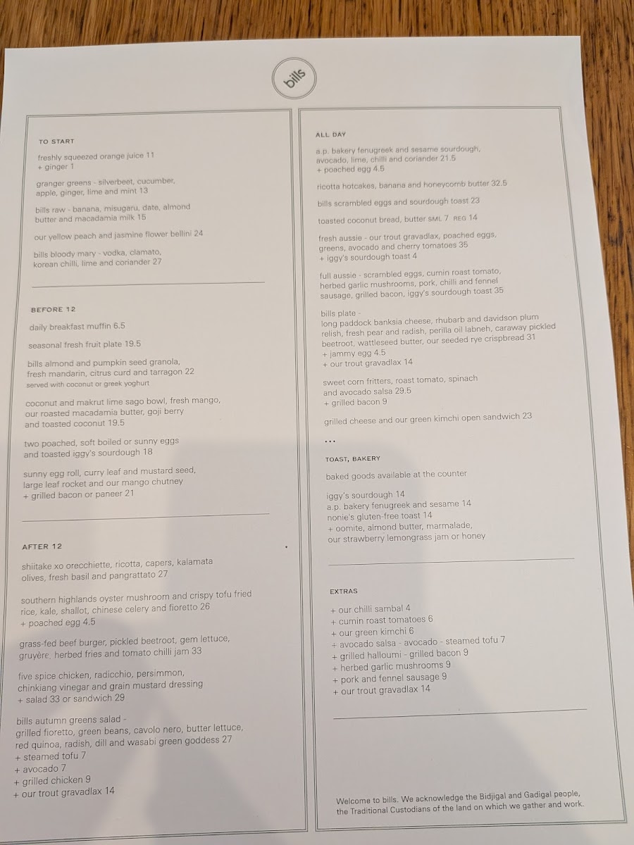 bills Photo Menu 3