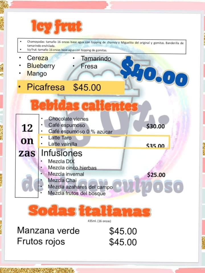 16 onzas de placer culposo Photo Menu 3