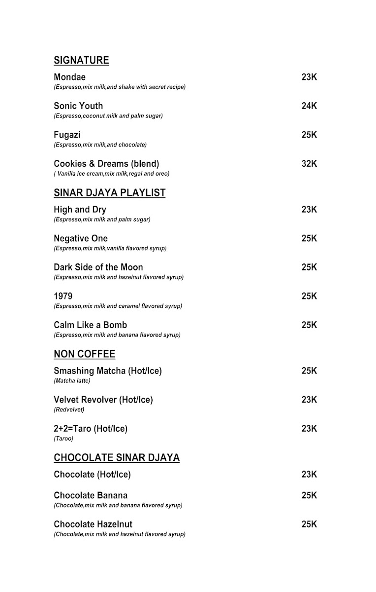 Sinar Djaya Photo Menu 1
